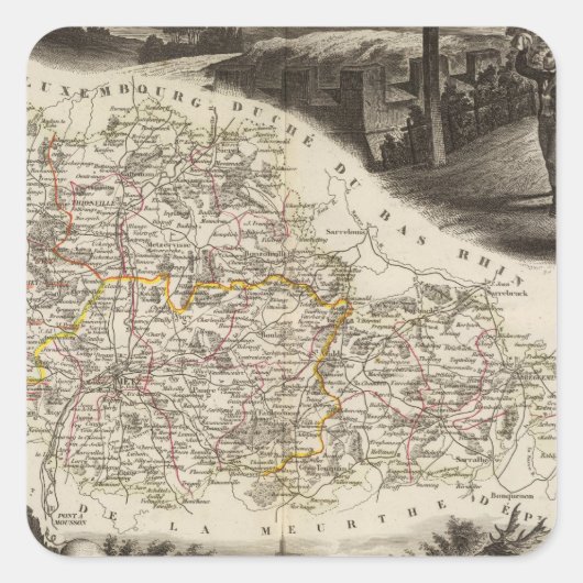 Moselle Quadratischer Aufkleber (Vorderseite)