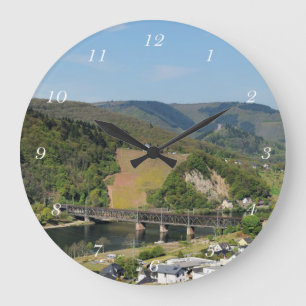 Moseltal bei Bullay Große Wanduhr