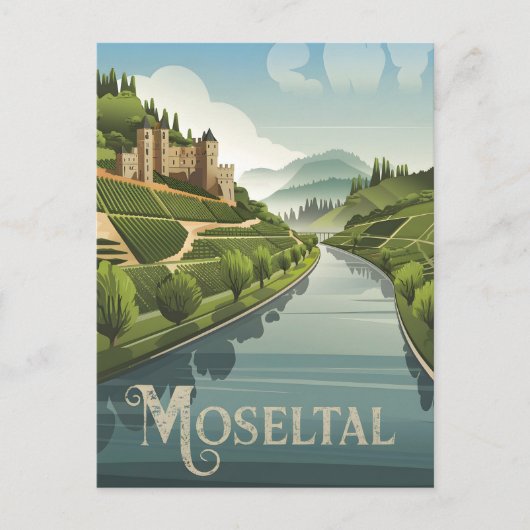 Moseltal Deutschland Vintag Postkarte (Vorderseite)
