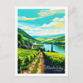 Moseltal Deutschland Vintage Reise Illustration Postkarte (Vorderseite)