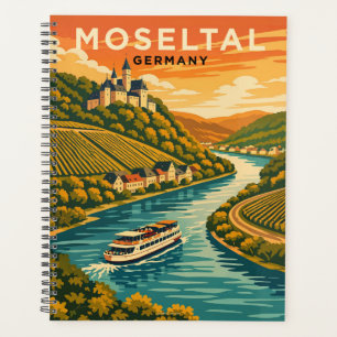 Moseltal Deutschland Vintage Reise Kunst Planer