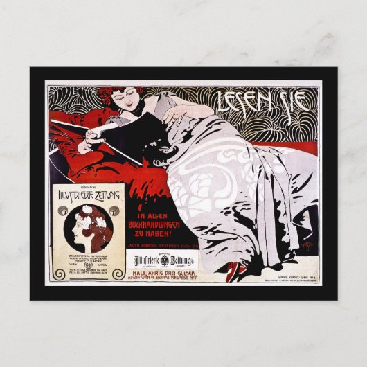 Moser Kolo 1900 - Lesen Sie" Postkarte (Vorderseite)