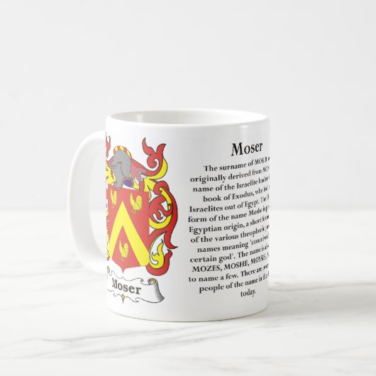 Moser, Ursprung, Bedeutung und das Wappen Kaffeetasse (Vorderseite Links)