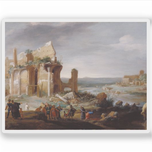 Moses & Aaron ändern die Flüsse Ägyptens zum Blut Aufkleber (Vorderseite)