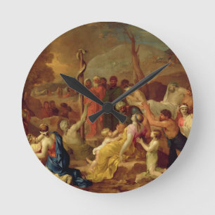 Moses and the Brazen Serpent, c.1653-54 (oil on ca Runde Wanduhr