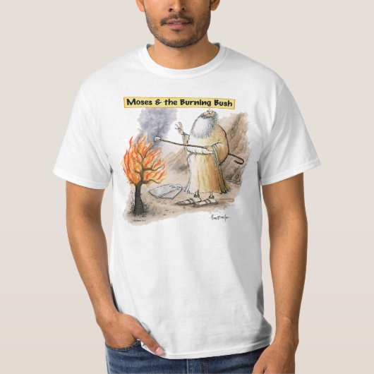Moses brennendes Bush, das Eibisch-T-Shirt röstet T-Shirt (Vorderseite)