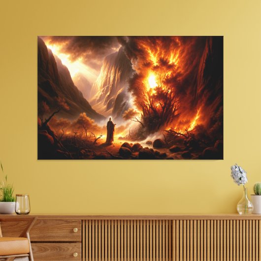 Moses Burning Bush Canvas Print Picture 3 Leinwanddruck (Insitu (Wohnzimmer))