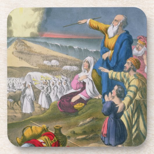 Moses, der das Rote Meer, von einer Bibel vorbei Getränkeuntersetzer (Vorderseite)