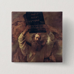 Moses, der die Tabletten des Gesetzes, 1659 Button