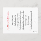 Moses, die äthiopische Gebetskarte Postkarte (Rückseite)