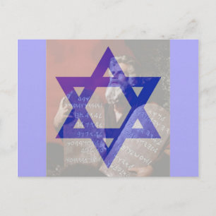 Moses, die Tabletten und der Star von David. Postkarte