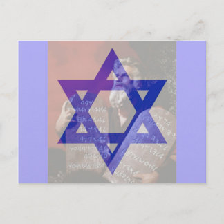 Moses, die Tabletten und der Star von David. Postkarte