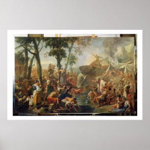 Moses Drawing Water from the Rock (oil on canvas) Poster