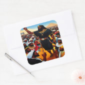 Moses führt die Menschen aus Ägypten-Aufkleber Quadratischer Aufkleber (Umschlag)