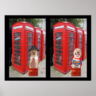 Moses geht in eine Telefonzelle Poster