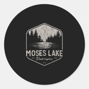 Moses Lake Washington Outdoors Vintage 3  Runder Aufkleber