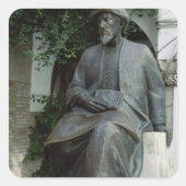 Moses Maimonides-Statue Quadratischer Aufkleber (Vorderseite)