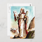 Moses mit den Tabellen der Postkarte des Gesetzes (Vorne/Hinten)