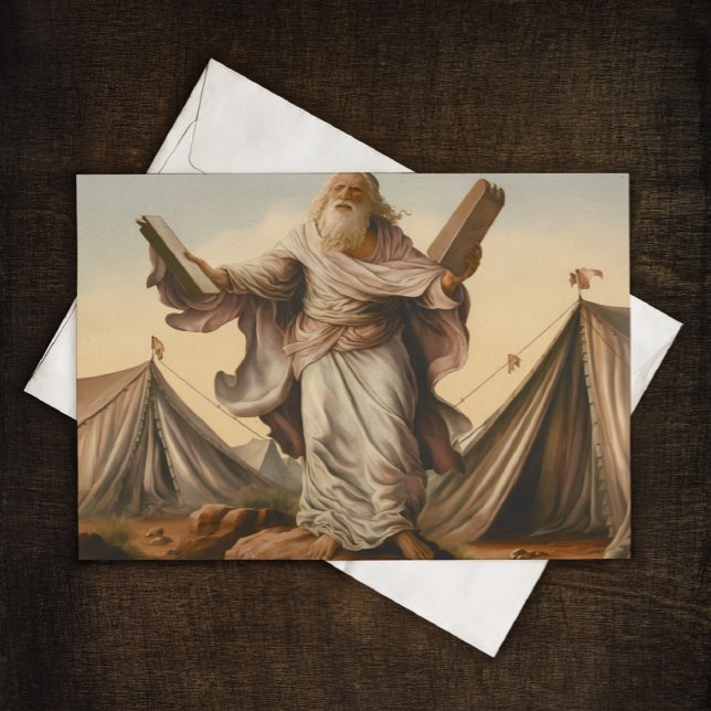 Moses mit den Tabellen des Gesetzes Grußkarte (Von Creator hochgeladen)