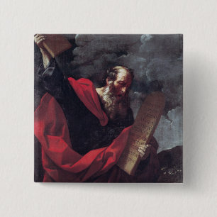 Moses mit den Tabletten des Gesetzes Button