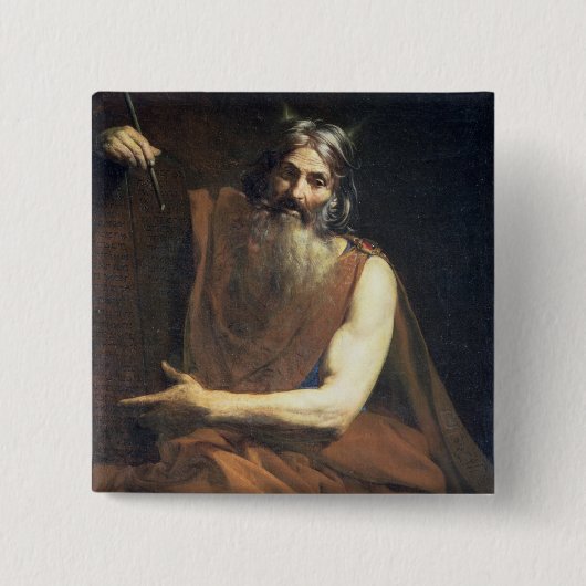 Moses mit den Tabletten des Gesetzes, c.1627-32 Button (Vorderseite)
