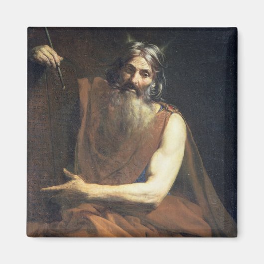 Moses mit den Tabletten des Gesetzes, c.1627-32 Magnet (Vorne)