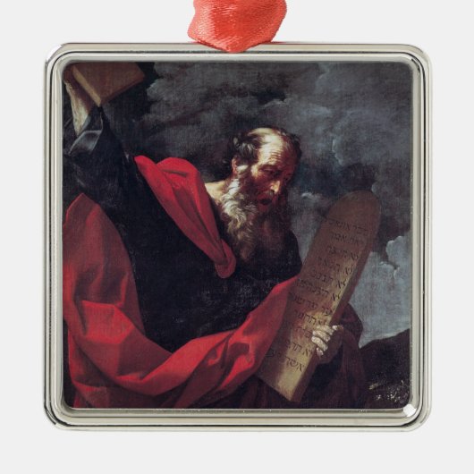 Moses mit den Tabletten des Gesetzes Ornament Aus Metall (Vorne)