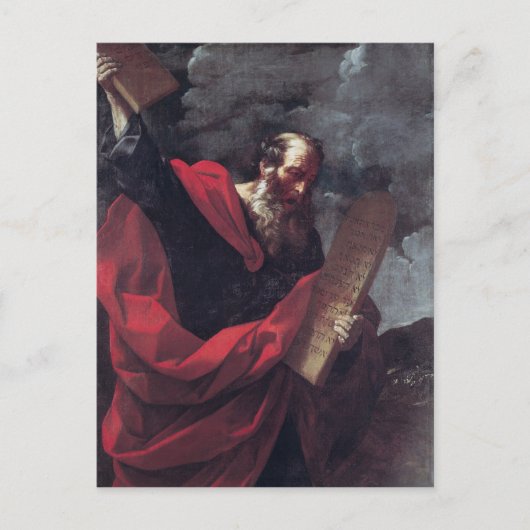 Moses mit den Tabletten des Gesetzes Postkarte (Vorderseite)