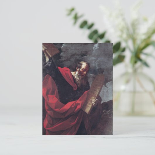 Moses mit den Tabletten des Gesetzes Postkarte (Stehend Vorderseite)