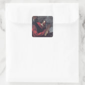 Moses mit den Tabletten des Gesetzes Quadratischer Aufkleber (Tasche)