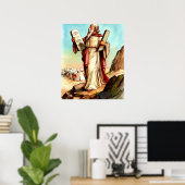 Moses mit den Tischen des Gesetzplakats Poster (Heimbüro)