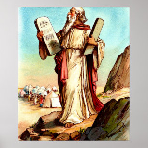 Moses mit den Tischen des Gesetzplakats Poster