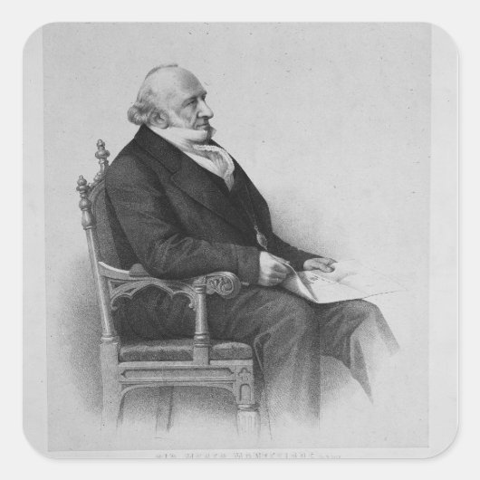 Moses Montefiore Quadratischer Aufkleber (Vorderseite)