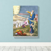 Moses Parting the Red Sea, aus einer Bibel, gedruc Leinwanddruck (Insitu (Holzboden))