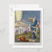 Moses Parting the Red Sea, aus einer Bibel, gedruc Postkarte (Vorne/Hinten)