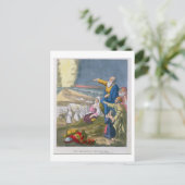 Moses Parting the Red Sea, aus einer Bibel, gedruc Postkarte (Stehend Vorderseite)