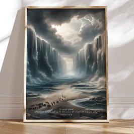 Moses Parting the Red Sea Bible Verse Art, Exodus Poster