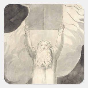 Moses Receiving the Law, c.1780 (bürste und schwar Quadratischer Aufkleber