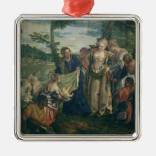 Moses rettete aus dem Nil, 1580 (Öl auf Leinwand) Silbernes Ornament