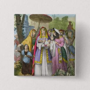 Moses rettete durch die Tochter des Pharaos, von Button