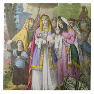 Moses rettete durch die Tochter des Pharaos, von Fliese