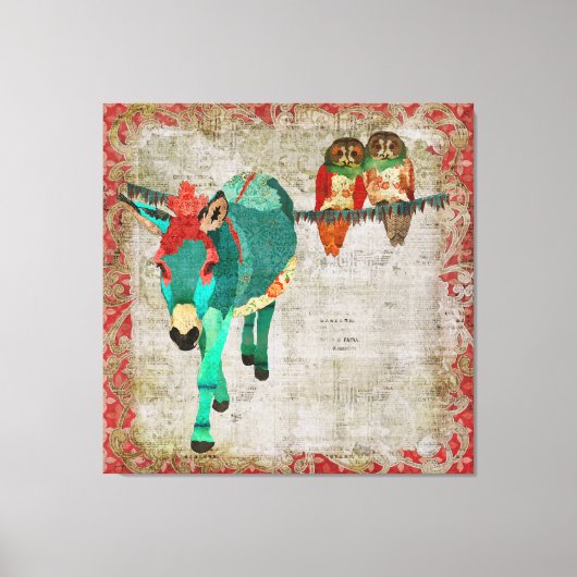 Moses Ruby Rose Eulen Kunst Leinwand (Vorderseite)