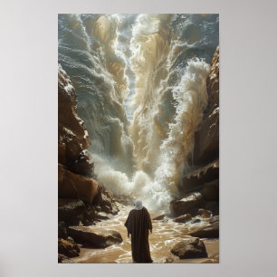 Moses Splitting the Sea - Religious Poster