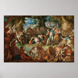 Moses Striking Rock - JA Wtewael Fine Art Poster
