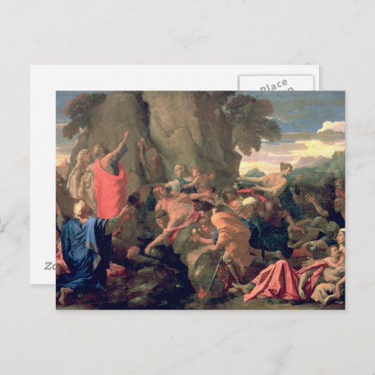 Moses Striking Water from the Rock, 1649 Postkarte (Vorne/Hinten)