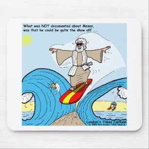 Moses Surfs Funny Cartoon T-Shirts Geschenke Samml Mousepad