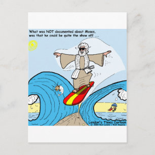 Moses Surfs Funny Cartoon T-Shirts Geschenke Samml Postkarte
