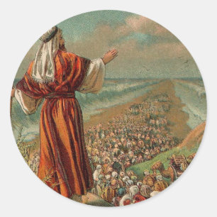 Moses Teile des Roten Meeres Runder Aufkleber