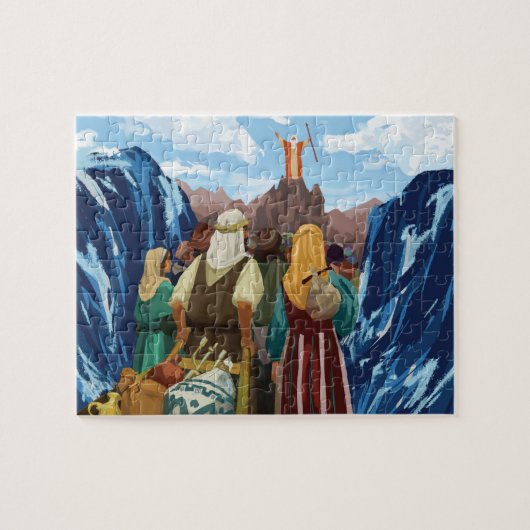 Moses teilt das Rote Meer-Puzzle Puzzle (Horizontal)