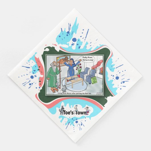 Moses teilt das Wohnzimmer | Abschiedsessen Serviette (Ecke)